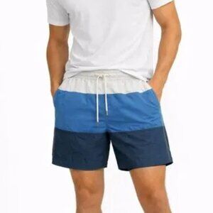 Solid & Striped Swim Shorts Small Color Block Lined Drawstring Beach